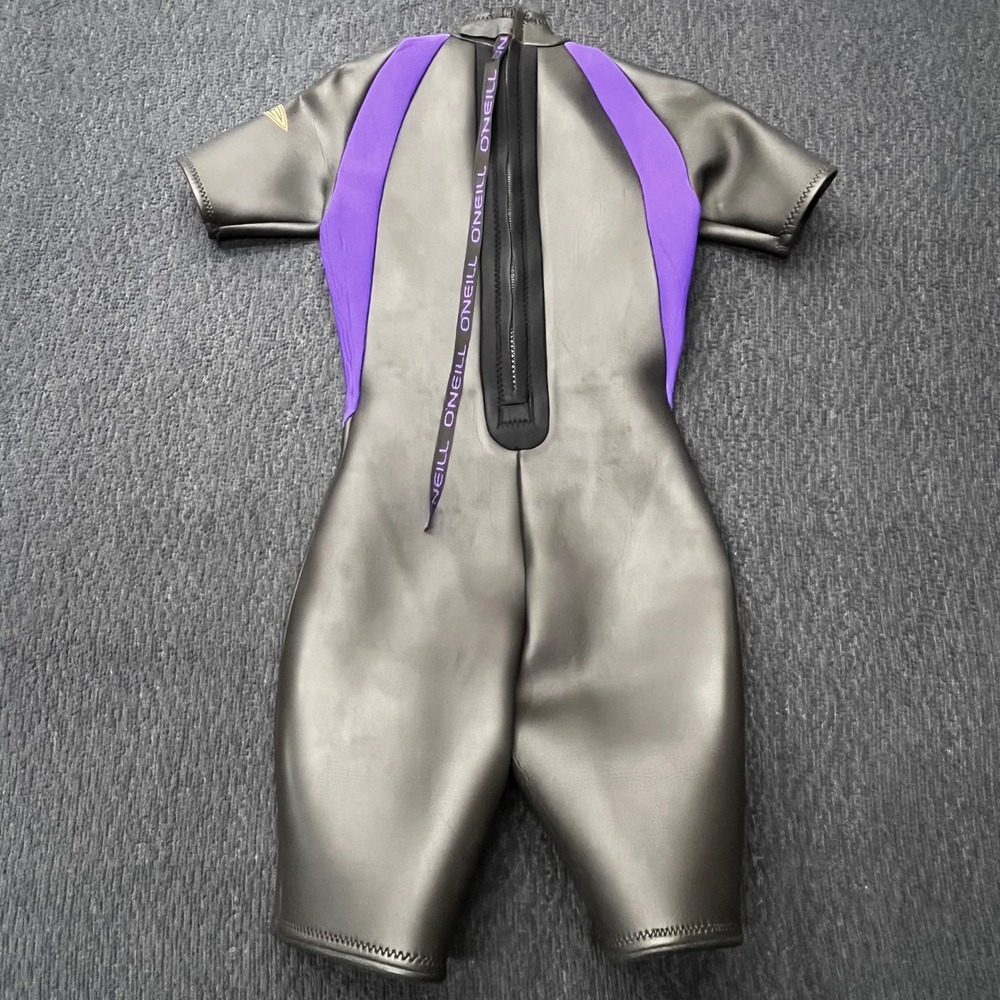 O'Neill Elite 3/2mm Shorty Wetsuit Black Purple Vintage Style 9455 Womens Sz 12 - Picture 2 of 11